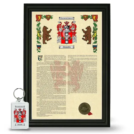 Alexandro Framed Armorial History and Keychain - Black