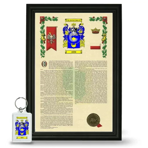 Alicki Framed Armorial History and Keychain - Black