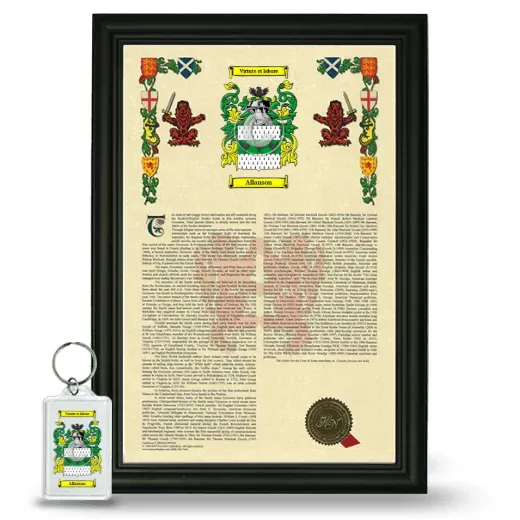 Allanson Framed Armorial History and Keychain - Black