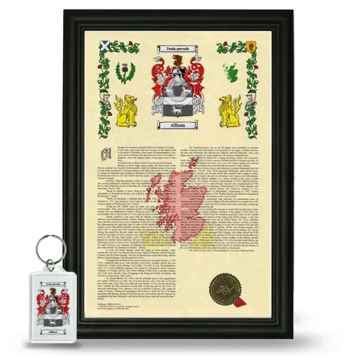 Allison Framed Armorial History and Keychain - Black