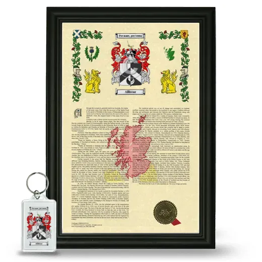 Allistar Framed Armorial History and Keychain - Black