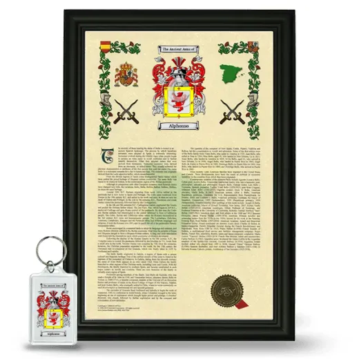Alphonso Framed Armorial History and Keychain - Black