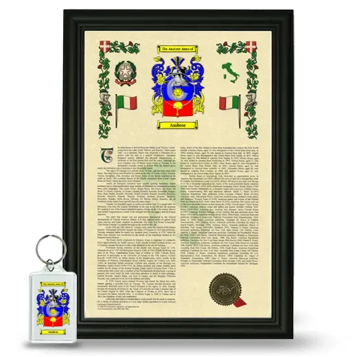 Ambros Framed Armorial History and Keychain - Black
