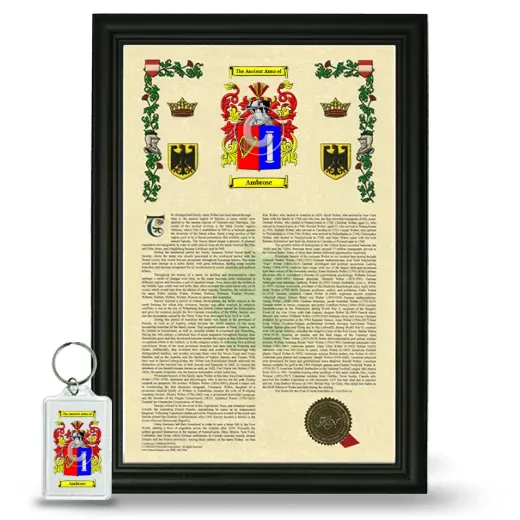 Ambrose Framed Armorial History and Keychain - Black