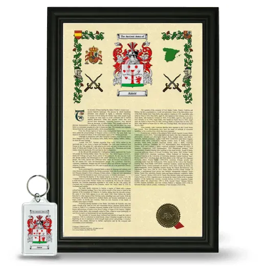 Amor Framed Armorial History and Keychain - Black