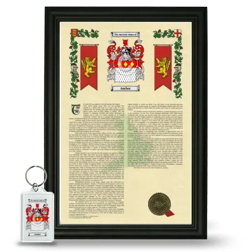 Anchor Framed Armorial History and Keychain - Black