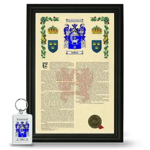 Andison Framed Armorial History and Keychain - Black