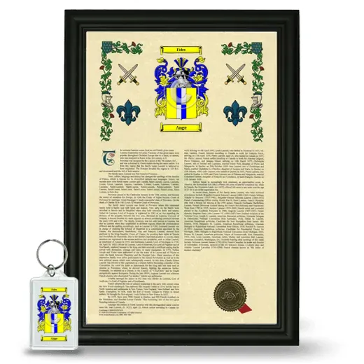 Ange Framed Armorial History and Keychain - Black
