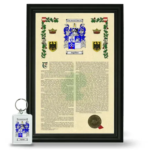 Angelino Framed Armorial History and Keychain - Black