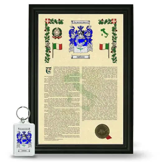 Anthony Framed Armorial History and Keychain - Black