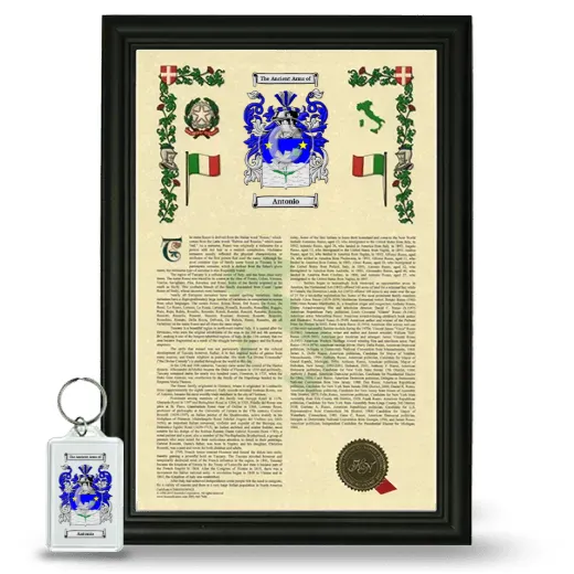 Antonio Framed Armorial History and Keychain - Black