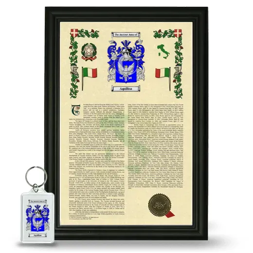 Aquilina Framed Armorial History and Keychain - Black