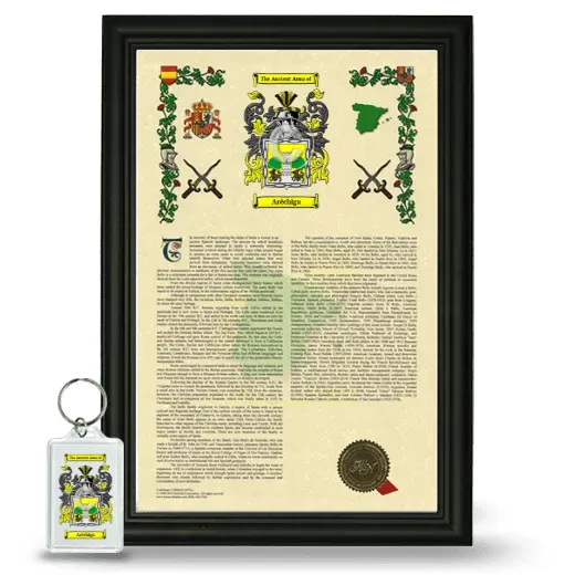 Aréchiga Framed Armorial History and Keychain - Black