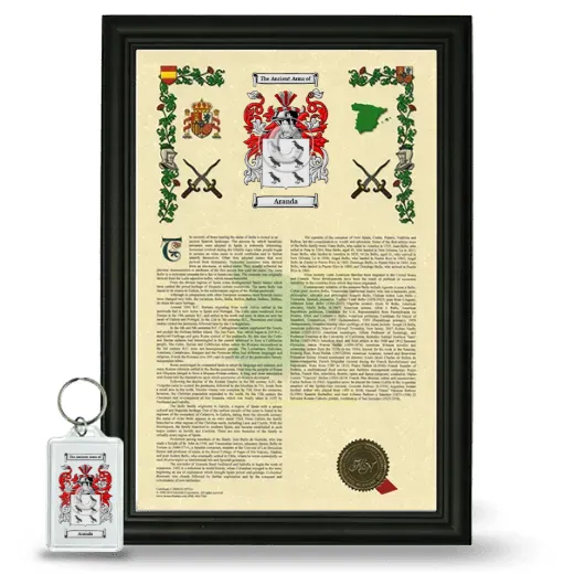 Aranda Framed Armorial History and Keychain - Black