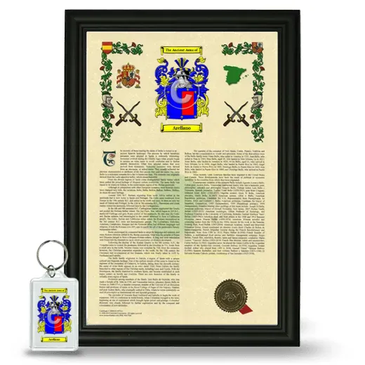 Arellano Framed Armorial History and Keychain - Black