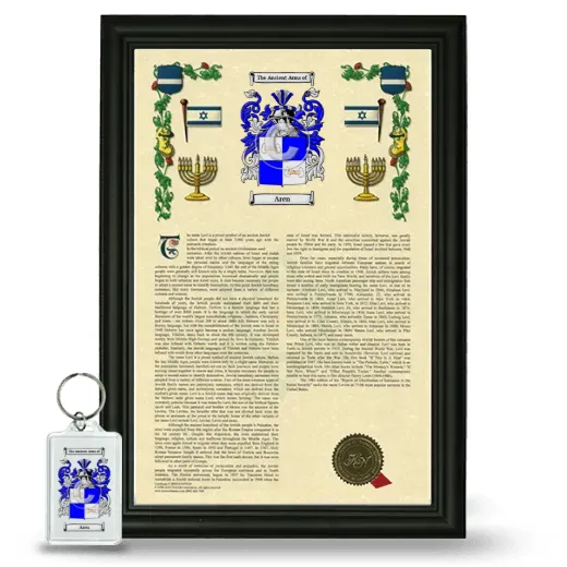 Aren Framed Armorial History and Keychain - Black