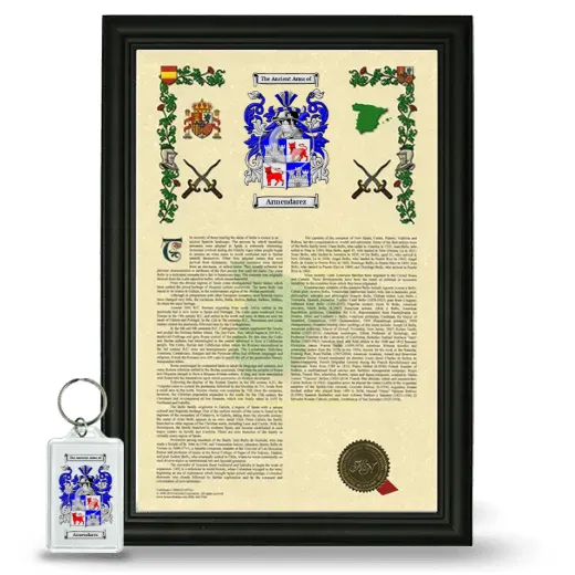 Armendarez Framed Armorial History and Keychain - Black