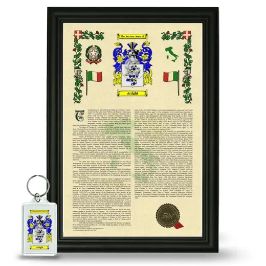 Arrighi Framed Armorial History and Keychain - Black