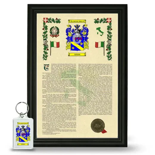 Arturo Framed Armorial History and Keychain - Black
