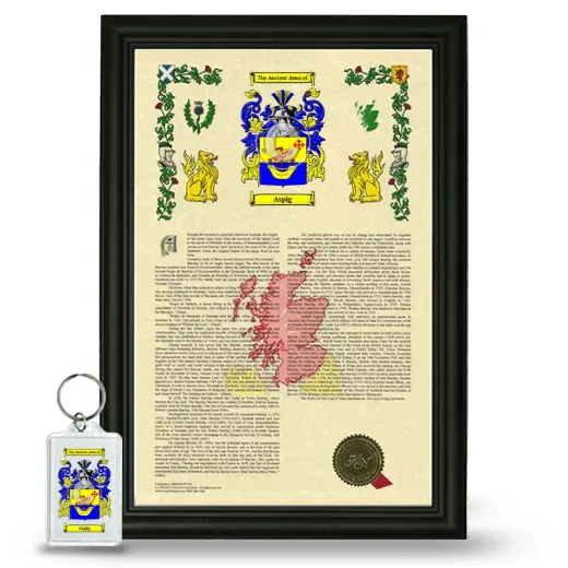 Aspig Framed Armorial History and Keychain - Black