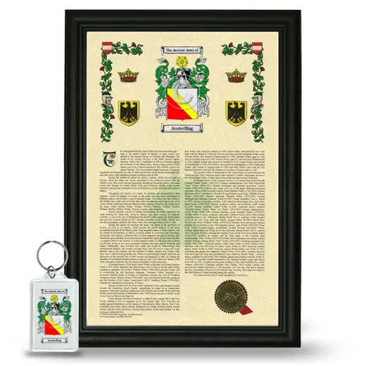 Austerling Framed Armorial History and Keychain - Black
