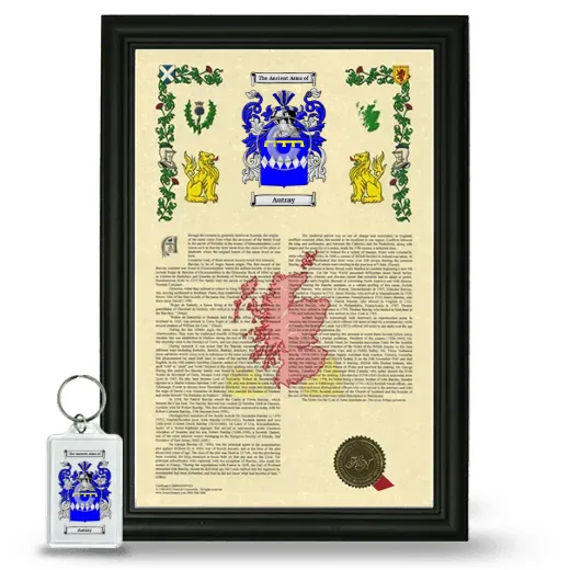 Autray Framed Armorial History and Keychain - Black