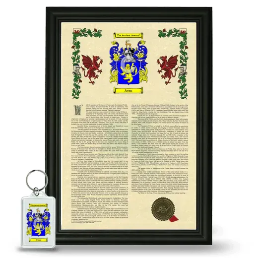 Avan Framed Armorial History and Keychain - Black
