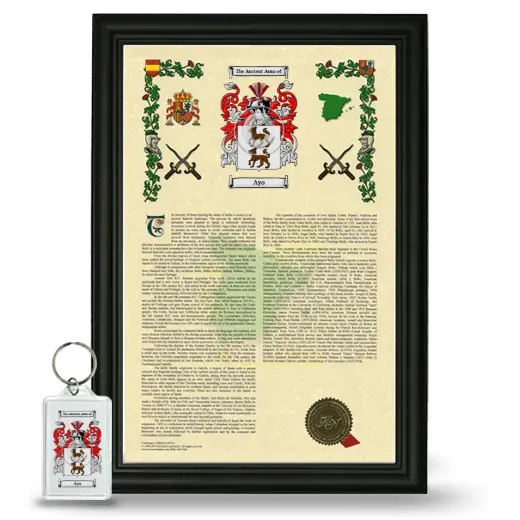 Ayo Framed Armorial History and Keychain - Black