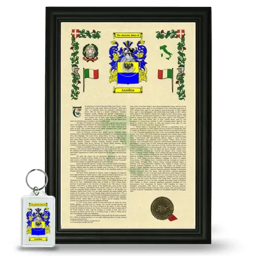 Azzolina Framed Armorial History and Keychain - Black