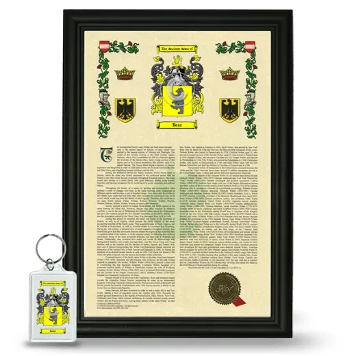 Baar Framed Armorial History and Keychain - Black