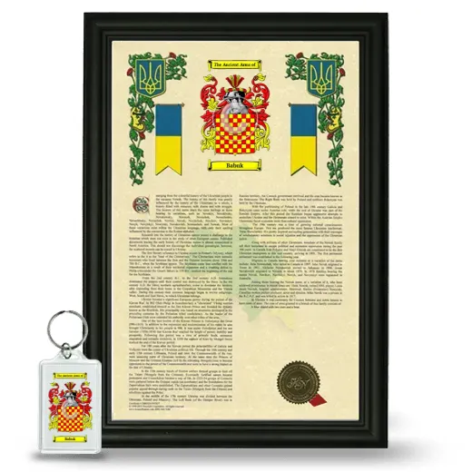 Babuk Framed Armorial History and Keychain - Black