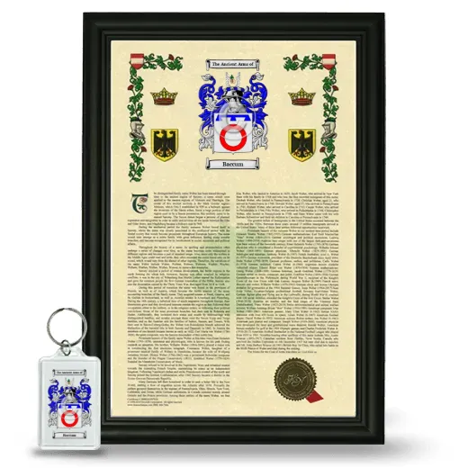 Baccum Framed Armorial History and Keychain - Black