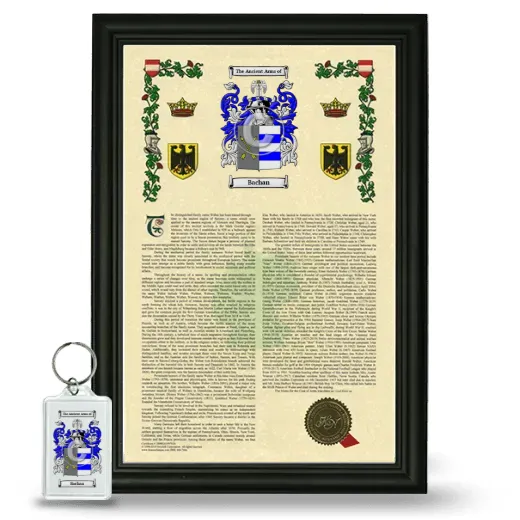 Bachan Framed Armorial History and Keychain - Black