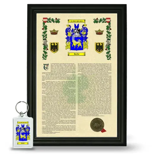 Bache Framed Armorial History and Keychain - Black