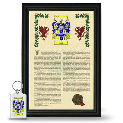 Bailiff Framed Armorial History and Keychain - Black