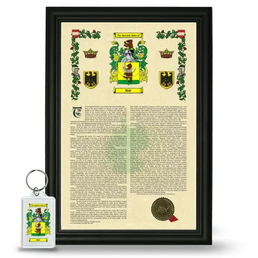 Bair Framed Armorial History and Keychain - Black