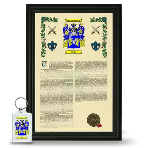 Baize Framed Armorial History and Keychain - Black