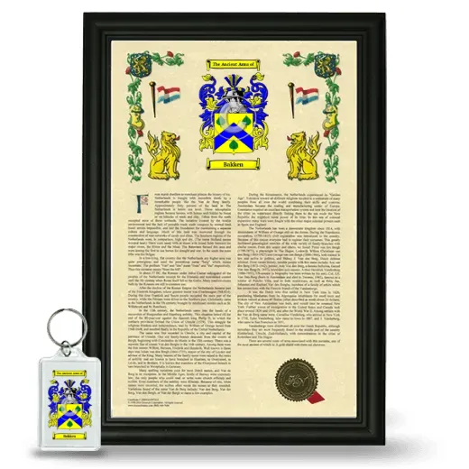 Bakken Framed Armorial History and Keychain - Black
