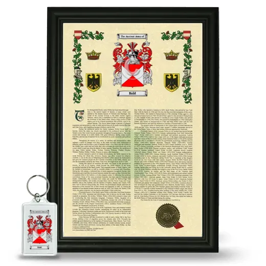 Bald Framed Armorial History and Keychain - Black