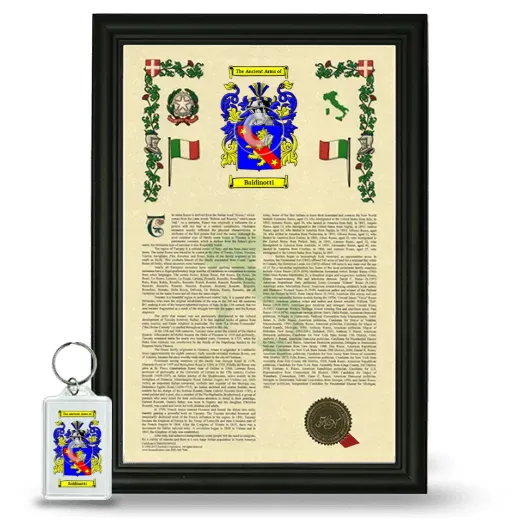 Baldinotti Framed Armorial History and Keychain - Black