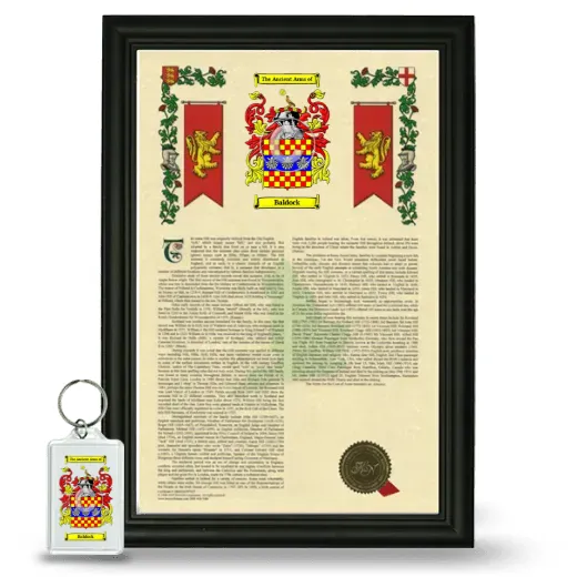 Baldock Framed Armorial History and Keychain - Black