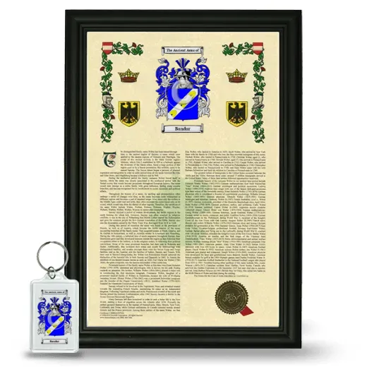 Bandur Framed Armorial History and Keychain - Black