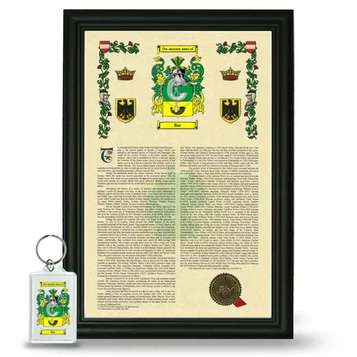 Bar Framed Armorial History and Keychain - Black