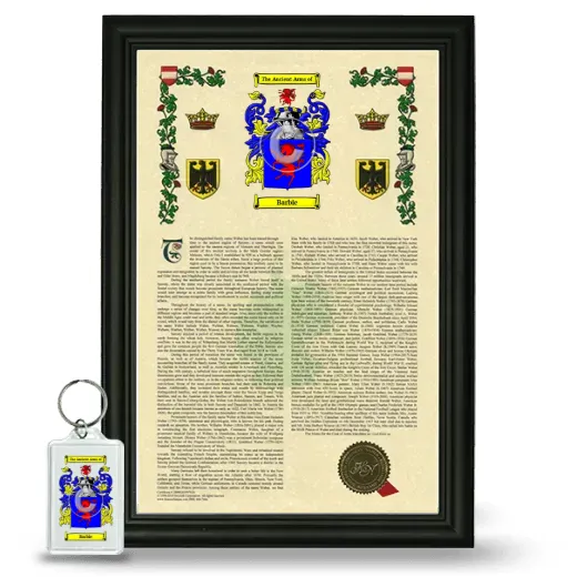Barbie Framed Armorial History and Keychain - Black