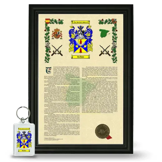 Barbon Framed Armorial History and Keychain - Black