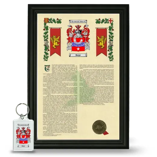 Barge Framed Armorial History and Keychain - Black