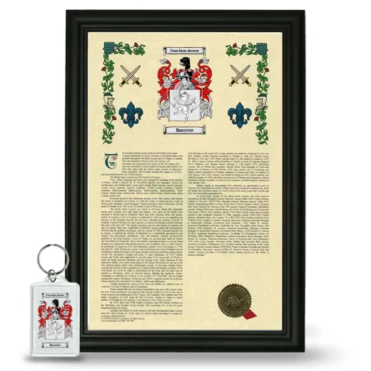 Barrette Framed Armorial History and Keychain - Black