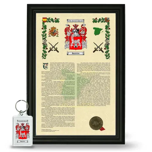 Barretto Framed Armorial History and Keychain - Black
