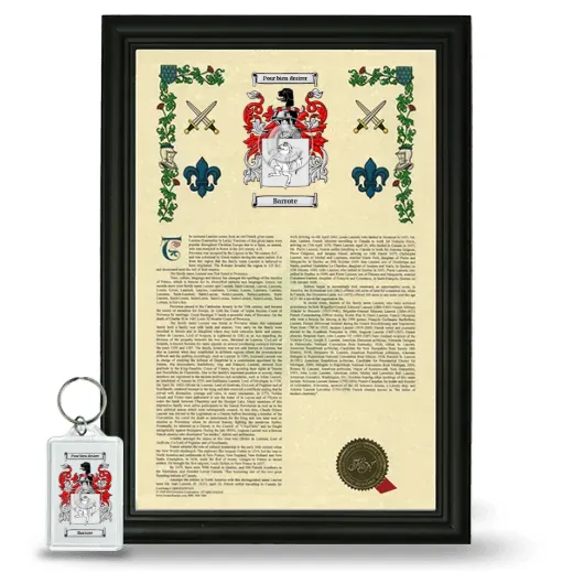 Barrote Framed Armorial History and Keychain - Black