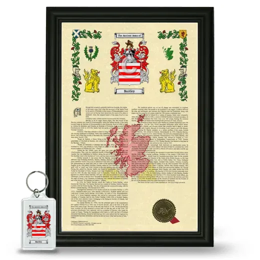 Bartley Framed Armorial History and Keychain - Black